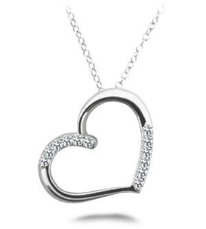 Diamond Necklace 14K White Gold .59cttw AFC-SP51