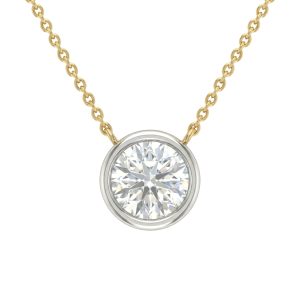 Stone of Grace Necklace in 14K Yellow & White Gold (AFC-PDIAL681)