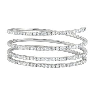 Twist of Grace Bangle in 14K White Gold (AFC-BANL037)